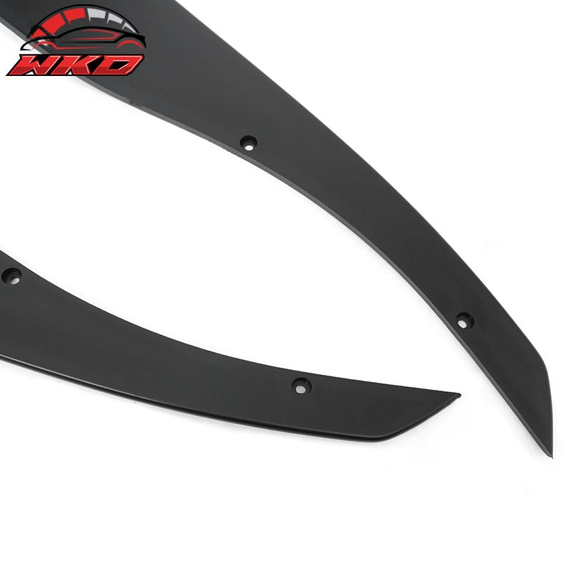 Fits 24-26 Ford Mustang Ecoboost IKON Style Front Bumper Canards Matte Black PP