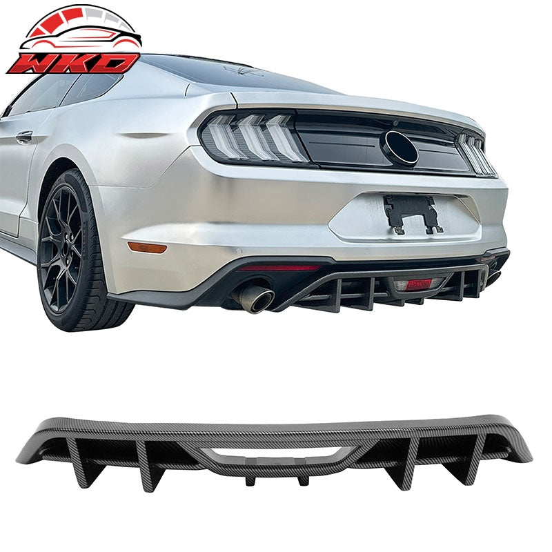 Wholesale 18-23 Ford Mustang Ecoboost IKON Rear Bumper Diffuser PP Carbon Fiber Print