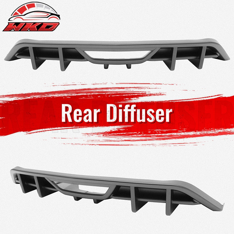 Wholesale 18-23 Ford Mustang Ecoboost IKON Style Rear Bumper Diffuser PP Matte Black - Wikond Auto