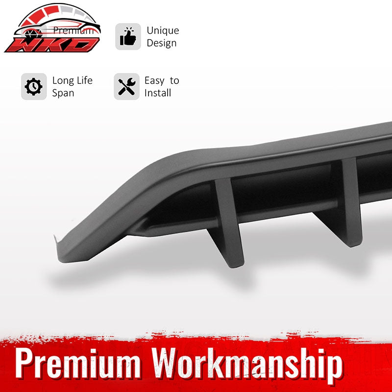 Wholesale 18-23 Ford Mustang Ecoboost IKON Style Rear Bumper Diffuser PP Matte Black - Wikond Auto