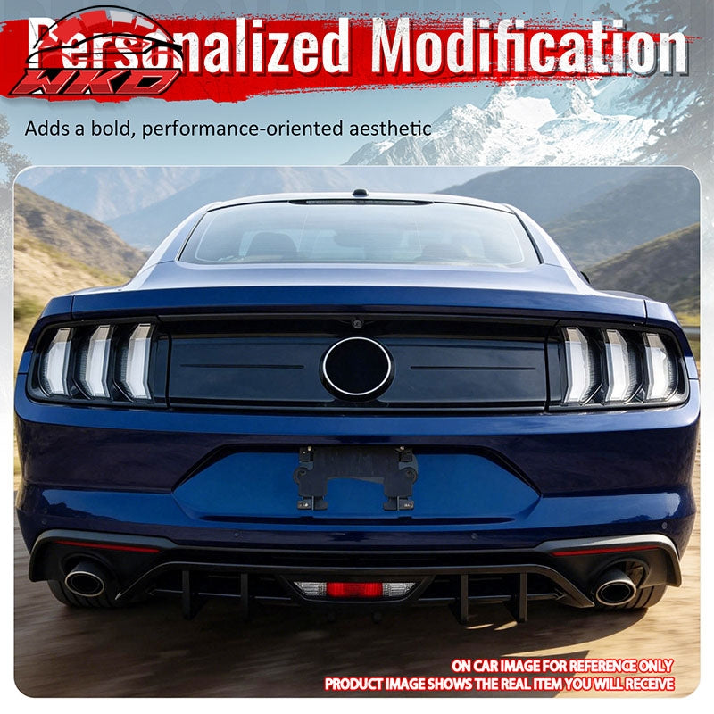Wholesale 18-23 Ford Mustang Ecoboost IKON Style Rear Bumper Diffuser PP Matte Black - Wikond Auto