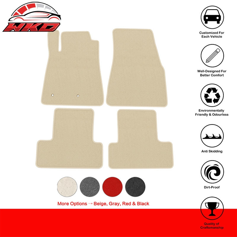 Fits 05-09 Ford Mustang Car Floor Mats Liner Front Rear Nylon Beige Carpet 4PC