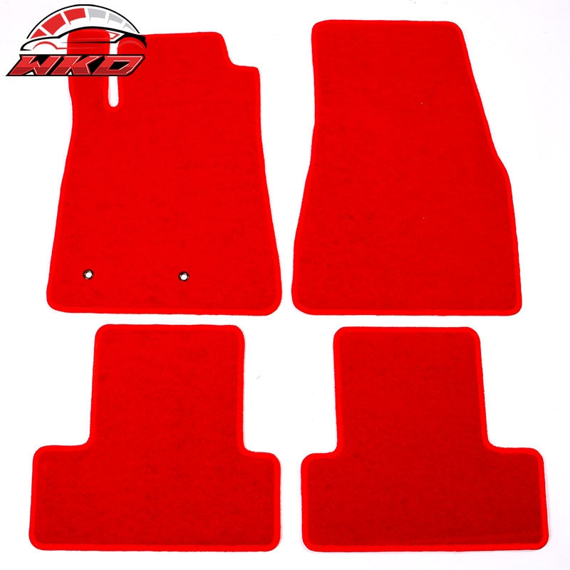 Wholesale 05-09 Ford Mustang 4PCS Car Floor Mats Carpet Liner Front & Rear Nylon Red