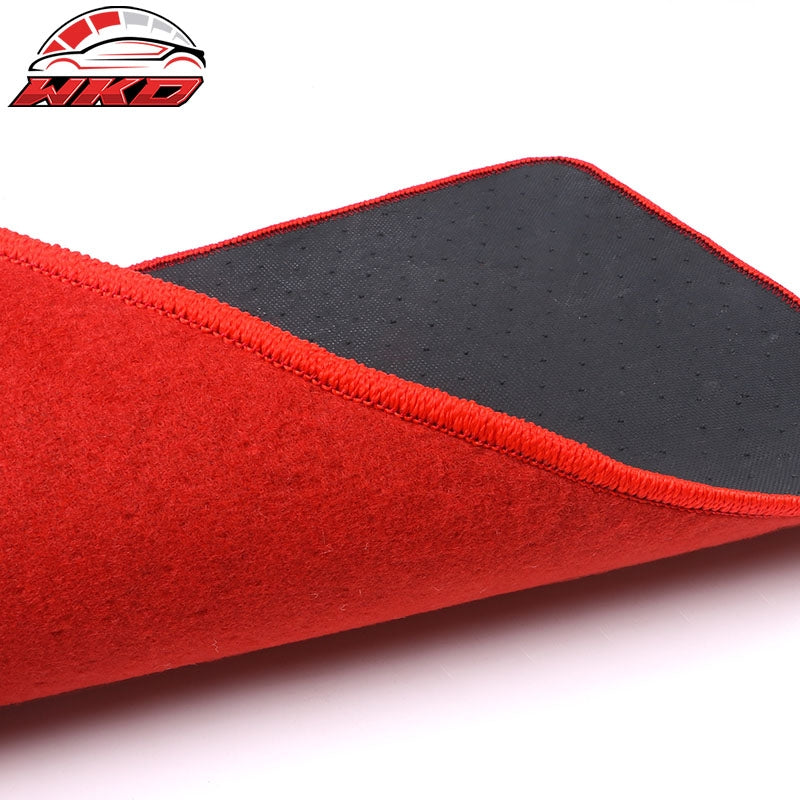 Fits 05-09 Ford Mustang 4PCS Car Floor Mats Carpet Liner Front & Rear Nylon Red