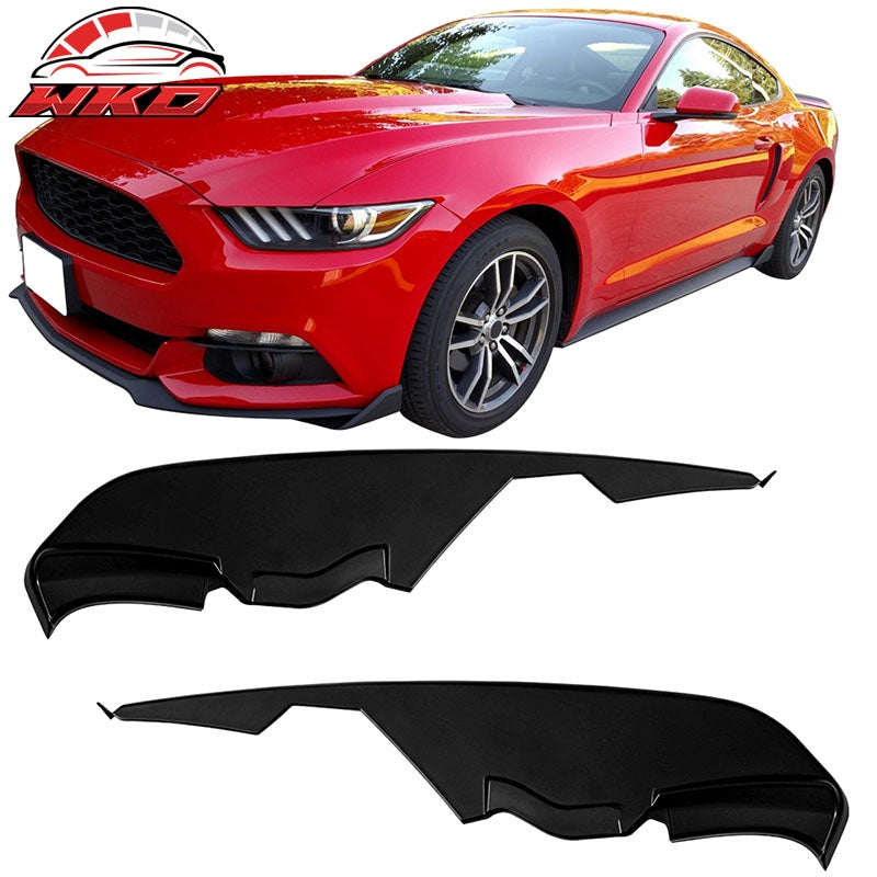 Fits 15-17 Ford Mustang Fog Light Splitters MD Style Gloss Black Lamp Trim