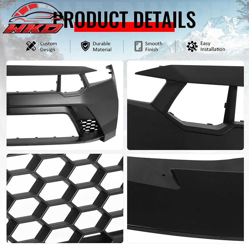 Wholesale 24-26 Ford Mustang Front Bumper Cover GTD Style Conversion Gloss Black Lip - Wikond Auto