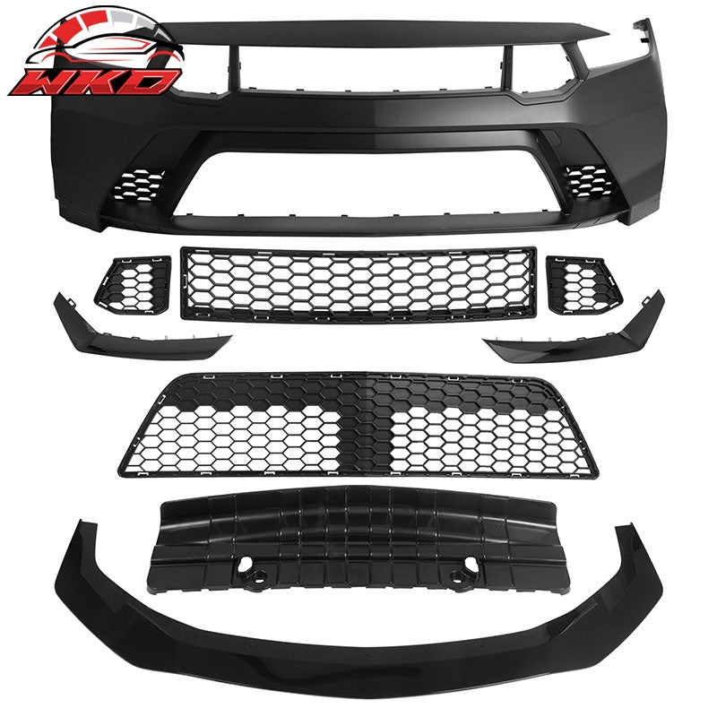 Wholesale 24-26 Ford Mustang Front Bumper Cover GTD Style Conversion Gloss Black Lip - Wikond Auto