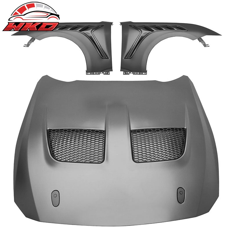 Wholesale 24-26 Ford Mustang Front Bumper Cover + Hood + Fender GTD Style (Gloss Lip) - Wikond Auto