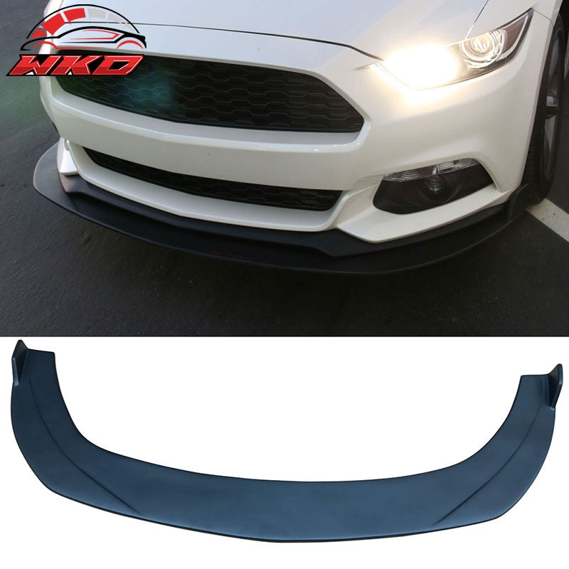 Fits 15-17 Ford Mustang Front Bumper Lip Under Splitter Unpainted Black - PP