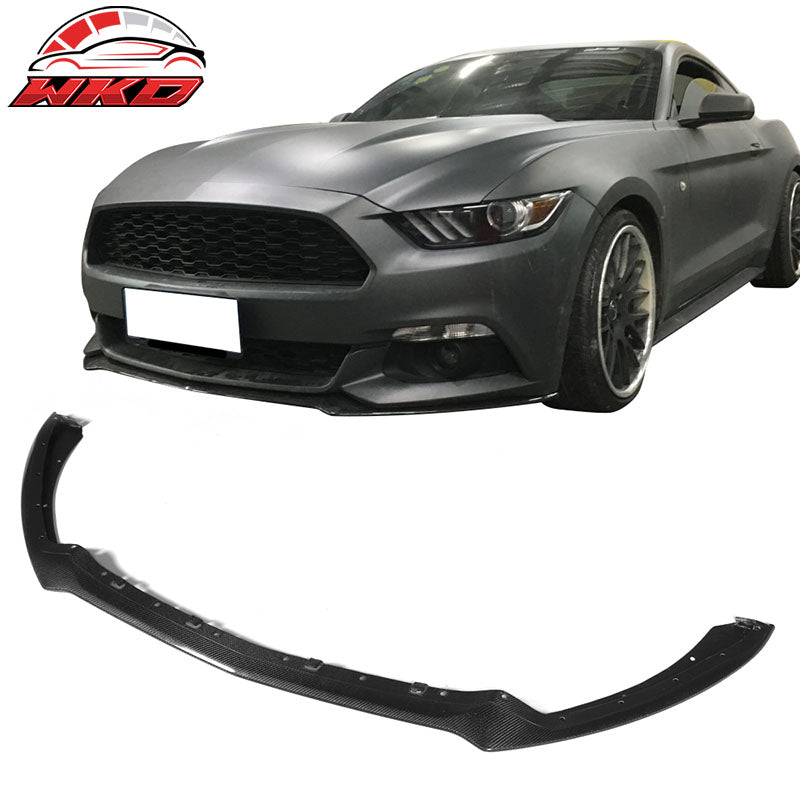 Fits 15-17 Ford Mustang OE Style Front Bumper Lip Carbon Fiber