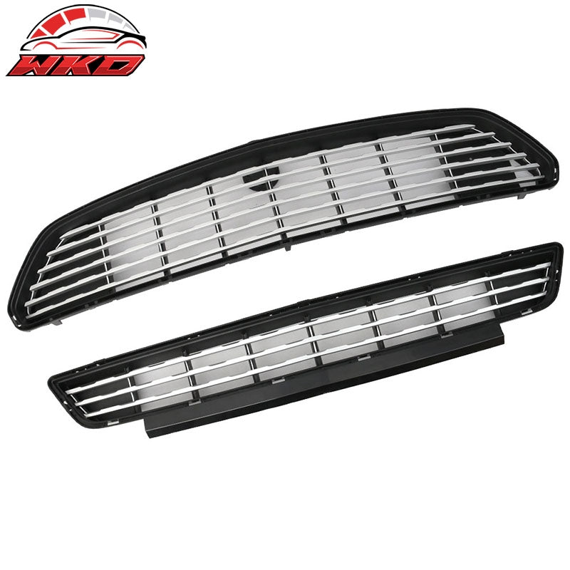 Fits 15-17 Ford Mustang GT CS CA Special Style Front Upper Lower Grille Silver