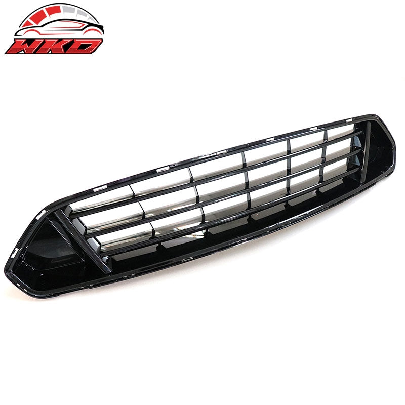Fits 18-23 Ford Mustang Front Bumper Upper Hood Grill Grille ABS Gloss Black