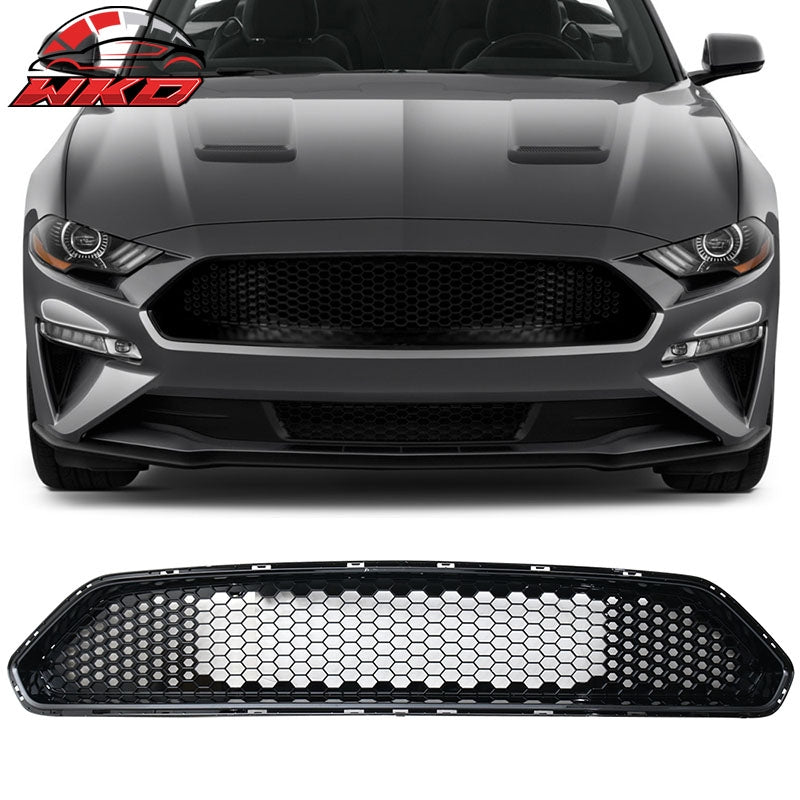Wholesale 18-23 Ford Mustang Honeycomb Front Bumper Upper Grille Gloss Black ABS
