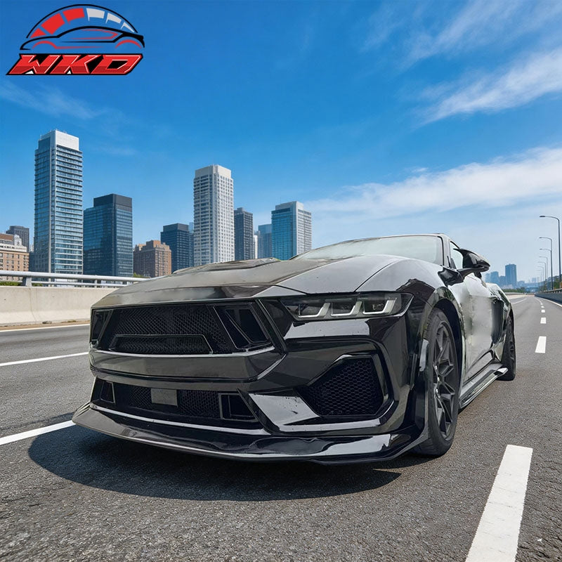 Fits 24-26 Ford Mustang GT Fog Light Cover Shelby Super Snake Style Gloss Black