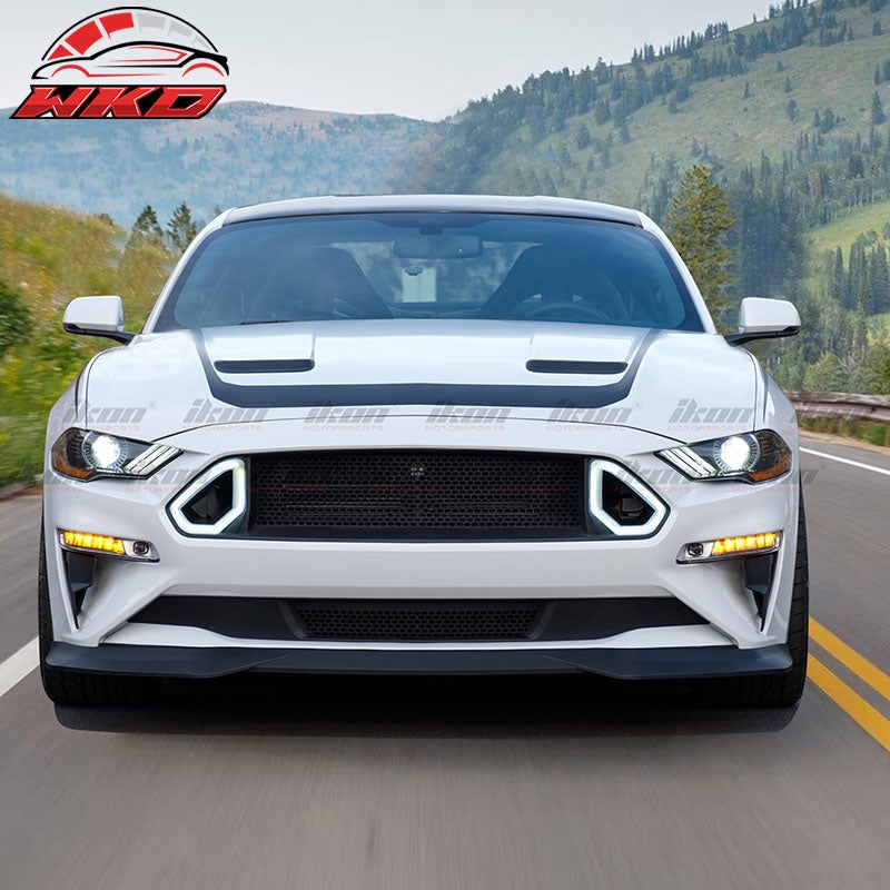 Fits 18-23 Ford Mustang GT R Spec Style Unpainted PP Front Bumper Lip Splitter