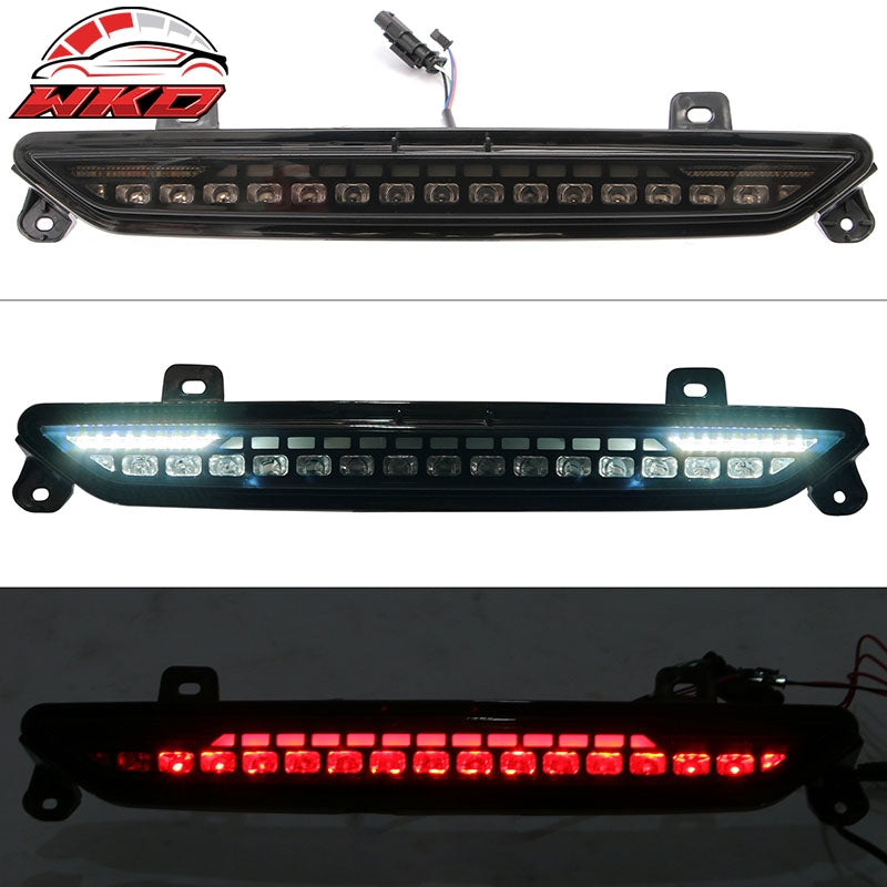 For 24-26 Ford Mustang GT-S Style LED ABS Rear Bumper Brake Light Smoked Len Red