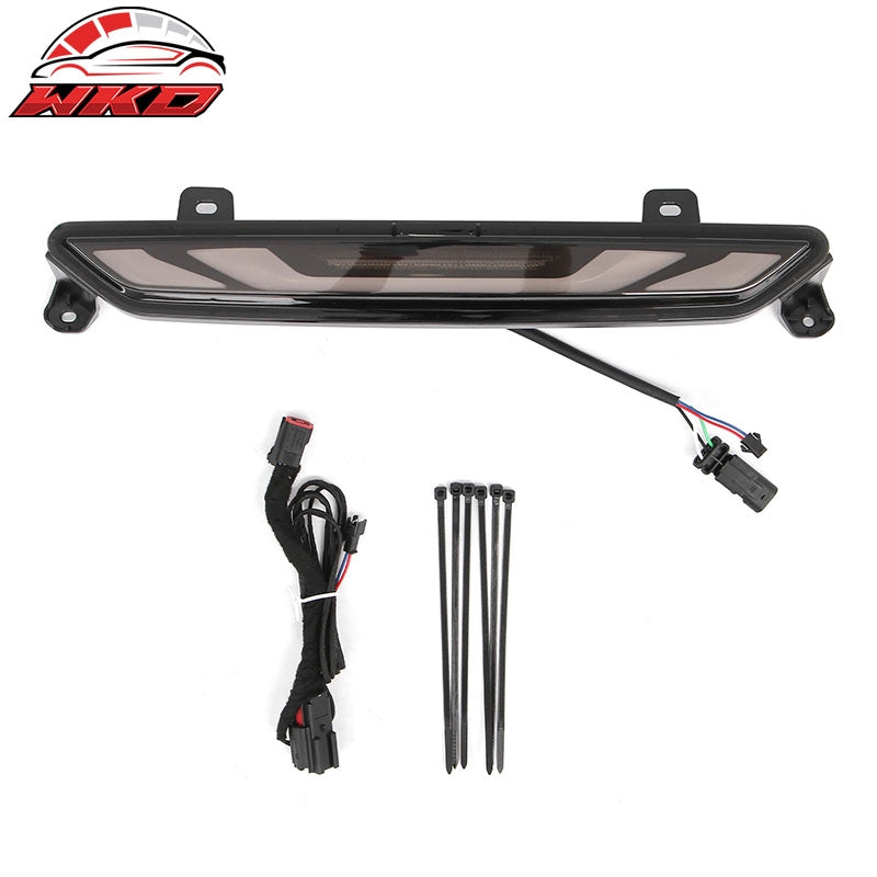 For 24-26 Ford Mustang GT-V Style LED ABS Rear Bumper Brake Light Smoked Len Red