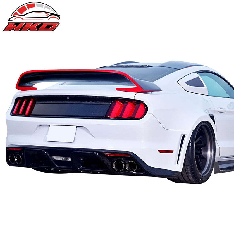 Fits 15-23 Ford Mustang GT350 V2 Style Rear Trunk Spoiler Wing Lip Unpainted ABS