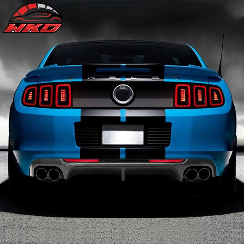 Wholesale 13-14 Ford Mustang GT500 Carbon Fiber Print PP Rear Diffuser Lip W/ V1 Fin - Wikond Auto