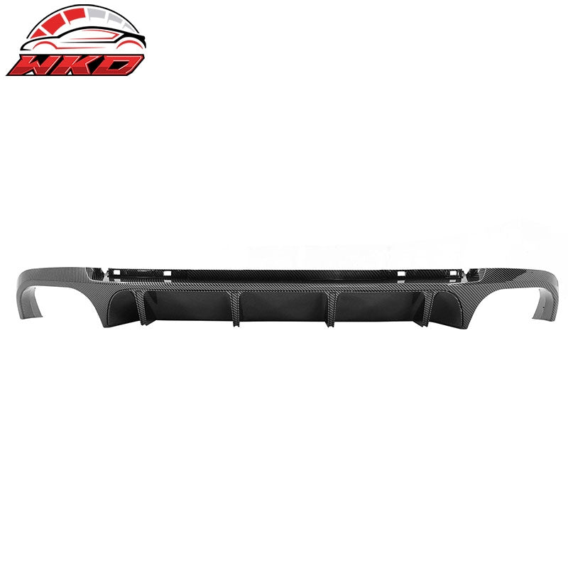 Fits 13-14 Ford Mustang GT500 Carbon Fiber Print PP Rear Diffuser Lip W/ V2 Fin