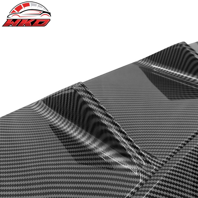 Fits 13-14 Ford Mustang GT500 Carbon Fiber Print PP Rear Diffuser Lip W/ V2 Fin