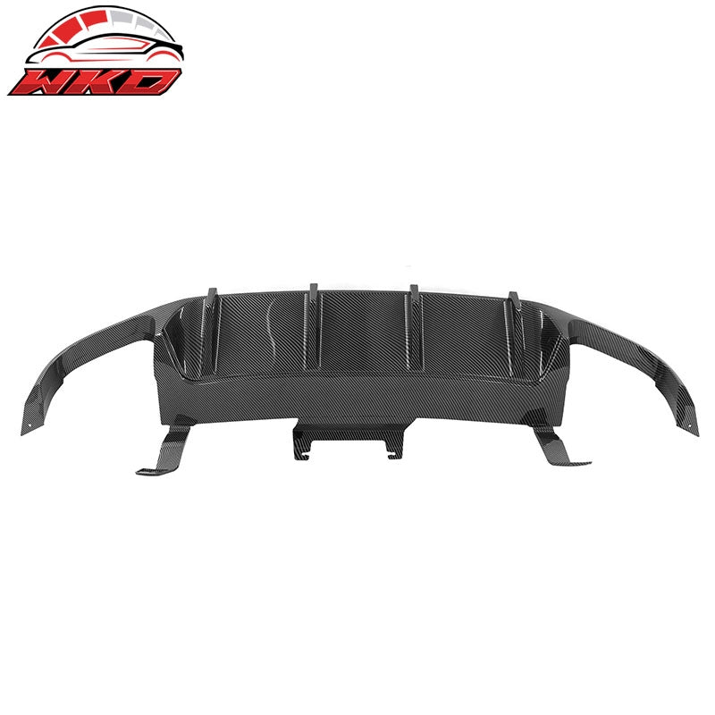 Wholesale 13-14 Ford Mustang GT500 Carbon Fiber Print PP Rear Diffuser Lip W/ V3 Fin