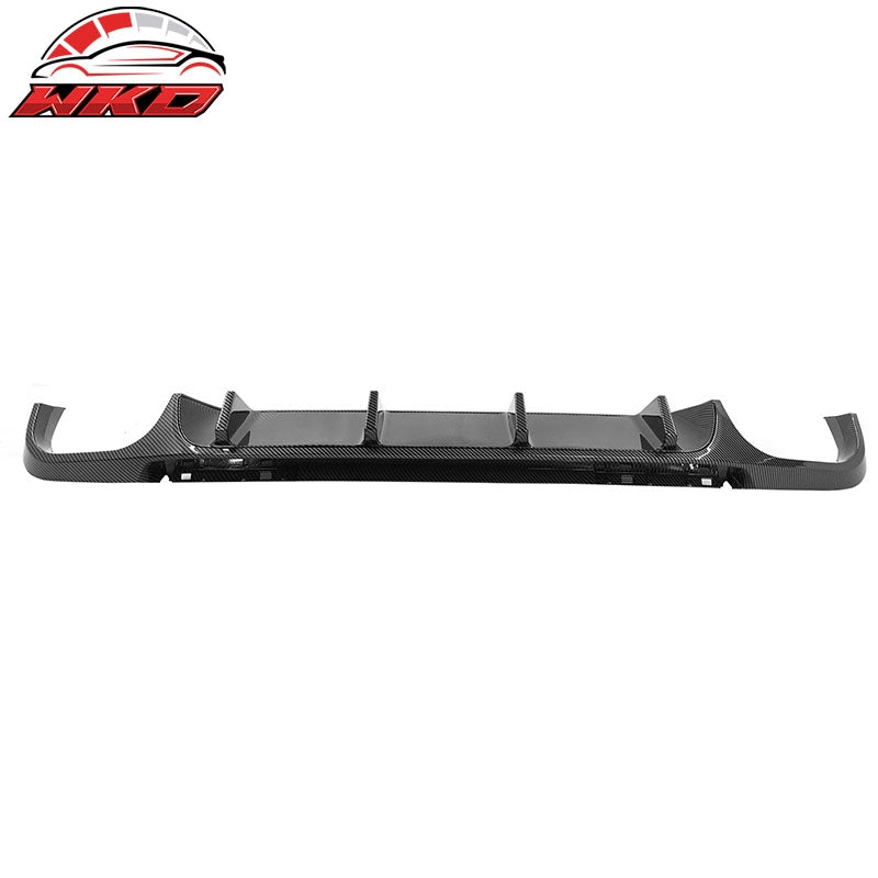 Fits 13-14 Ford Mustang GT500 Carbon Fiber Print PP Rear Diffuser Lip W/ V3 Fin