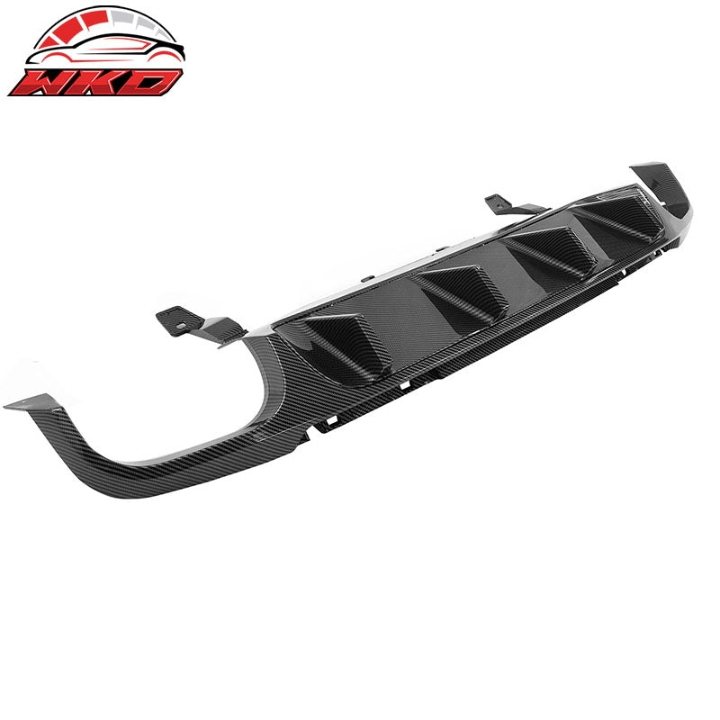 Fits 13-14 Ford Mustang GT500 Carbon Fiber Print PP Rear Diffuser Lip W/ V3 Fin