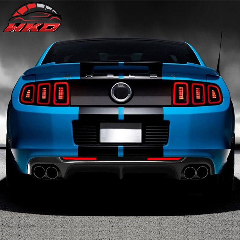 Fits 13-14 Ford Mustang GT500 Gloss Black PP Rear Diffuser Lip W/ V1 Style Fin