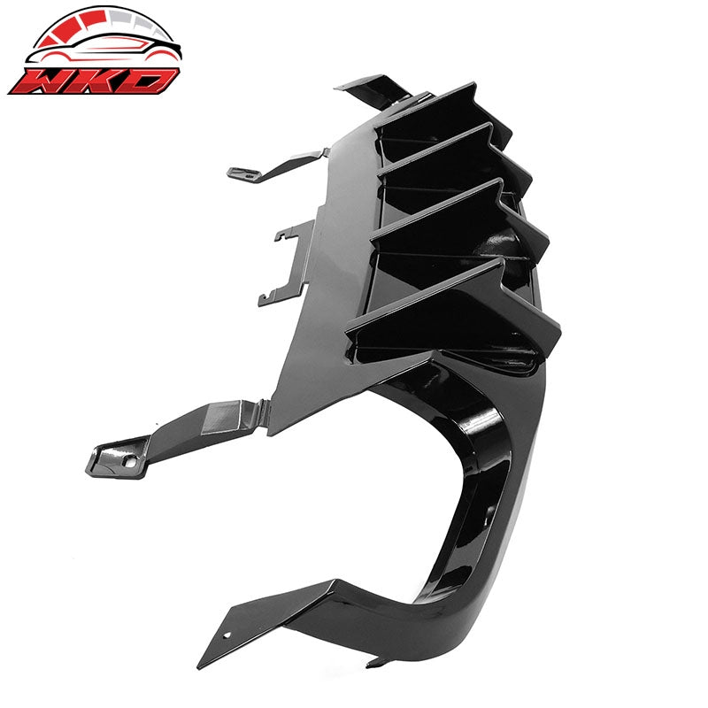 Wholesale 13-14 Ford Mustang GT500 Gloss Black PP Rear Diffuser Lip W/ V4 Style Fin - Wikond Auto