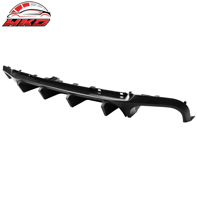 Fits 13-14 Ford Mustang GT500 Matte Black PP Rear Diffuser Lip W/ V3 Style Fin