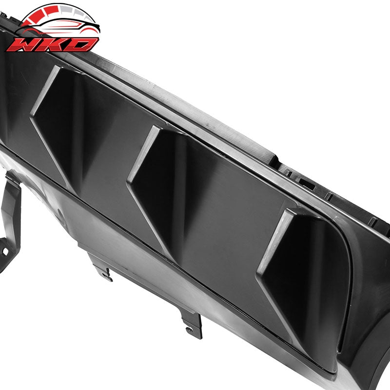 Fits 13-14 Ford Mustang GT500 Matte Black PP Rear Diffuser Lip W/ V3 Style Fin