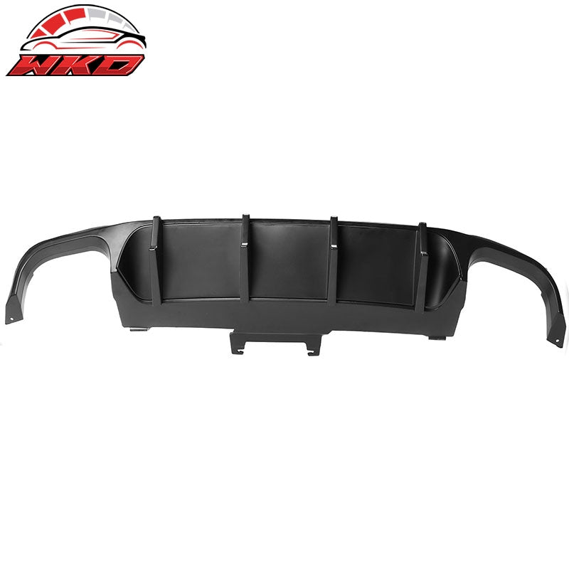 Fits 13-14 Ford Mustang GT500 Matte Black PP Rear Diffuser Lip W/ V4 Style Fin