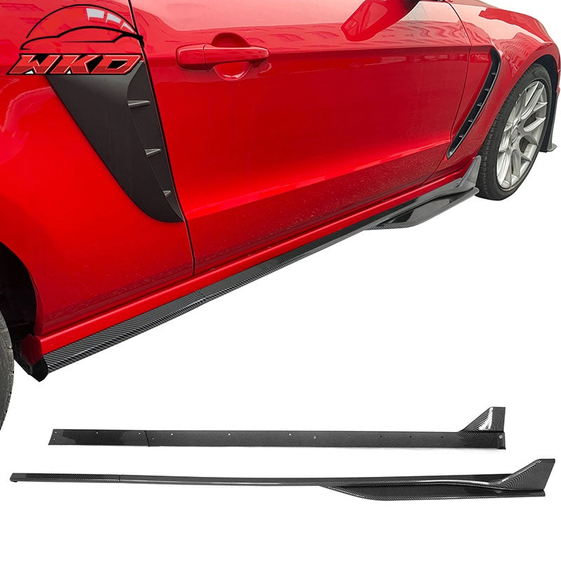 Wholesale 10-14 Ford Mustang GT500 Style Side Skirts Extensions Carbon Fiber Print