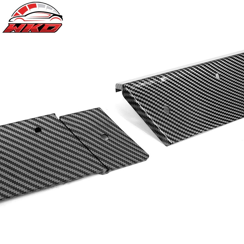 Fits 10-14 Ford Mustang GT500 Style Side Skirts Extensions Carbon Fiber Print