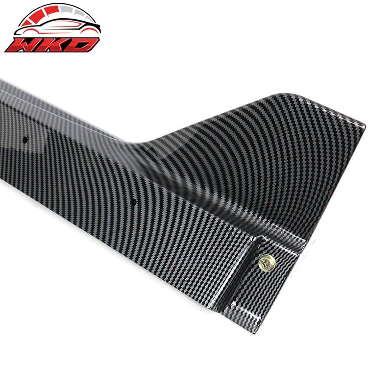 Fits 10-14 Ford Mustang GT500 Style Side Skirts Extensions Carbon Fiber Print