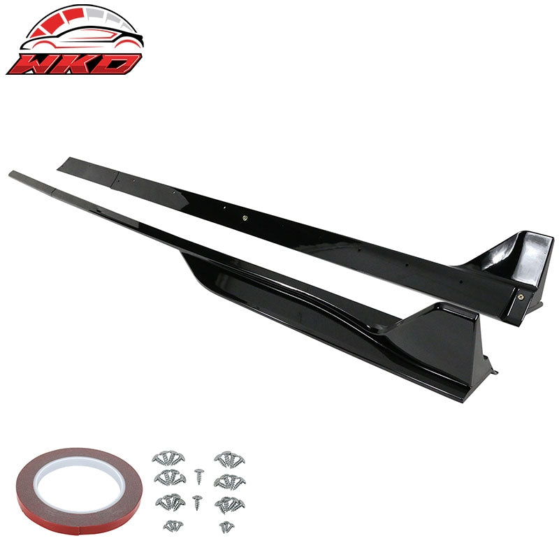 Fits 10-14 Ford Mustang GT500 Style Side Skirts Extensions ABS 6PCS Gloss Black