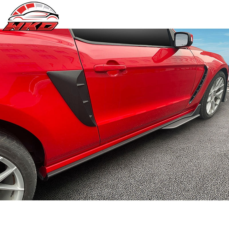 Fits 10-14 Ford Mustang GT500 Style Side Skirts Extensions ABS 6PCS Matte Black