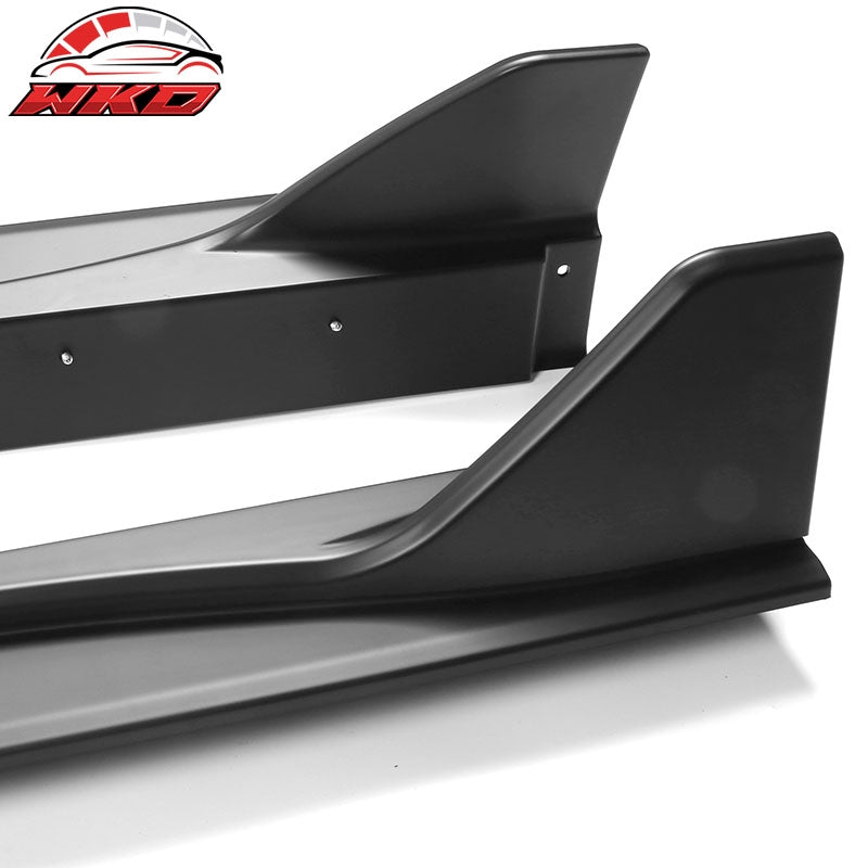 Fits 10-14 Ford Mustang GT500 Style Side Skirts Extensions ABS 6PCS Matte Black