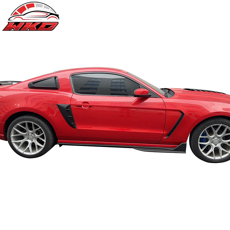 Fits 10-14 Ford Mustang GT500 Style Side Skirts Extensions ABS 6PCS Matte Black
