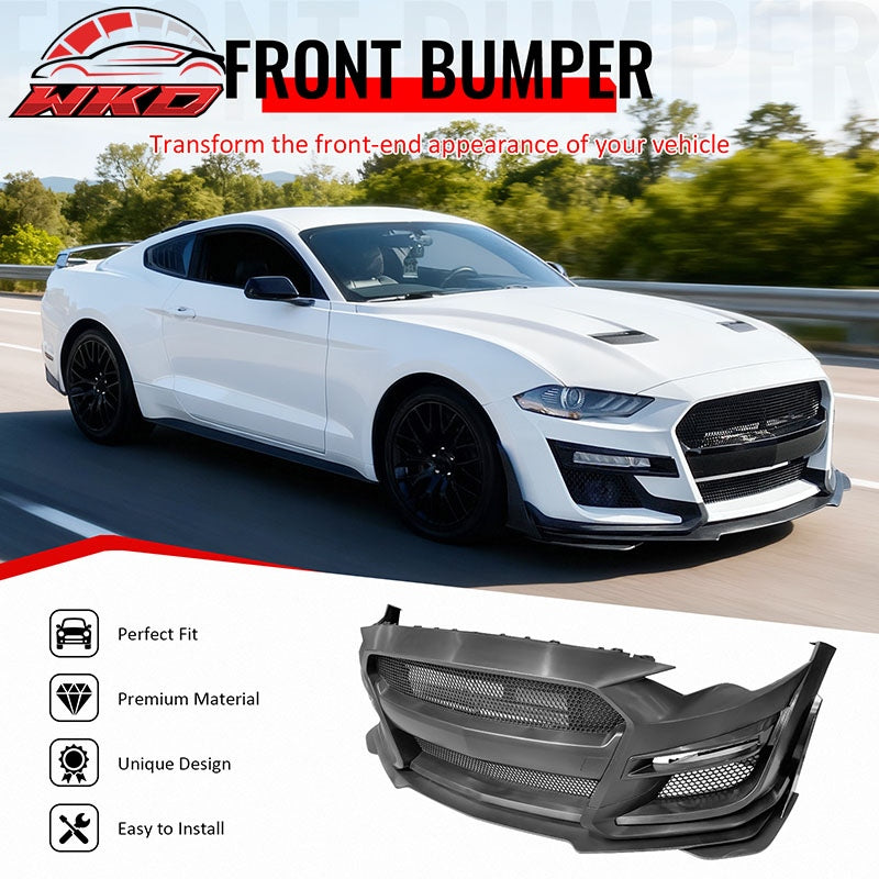 Fits 18-23 Ford Mustang GT500 Style Front Bumper Cover Replacement - PP
