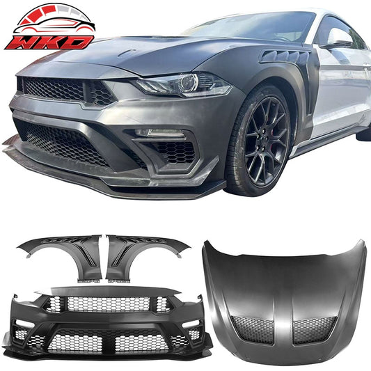 Wholesale For 18-23 Ford Mustang GTD Style Front Bumper Conversion + Fender + Hood +Grille - Wikond Auto