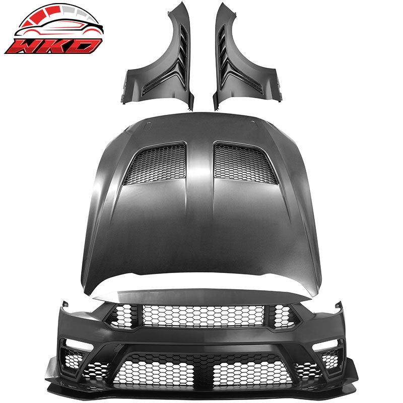 Wholesale For 18-23 Ford Mustang GTD Style Front Bumper Conversion + Fender + Hood +Grille - Wikond Auto