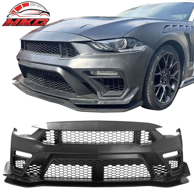 Wholesale 18-23 Ford Mustang GTD Style Front Bumper Conversion W/ Grilles + Front Lip