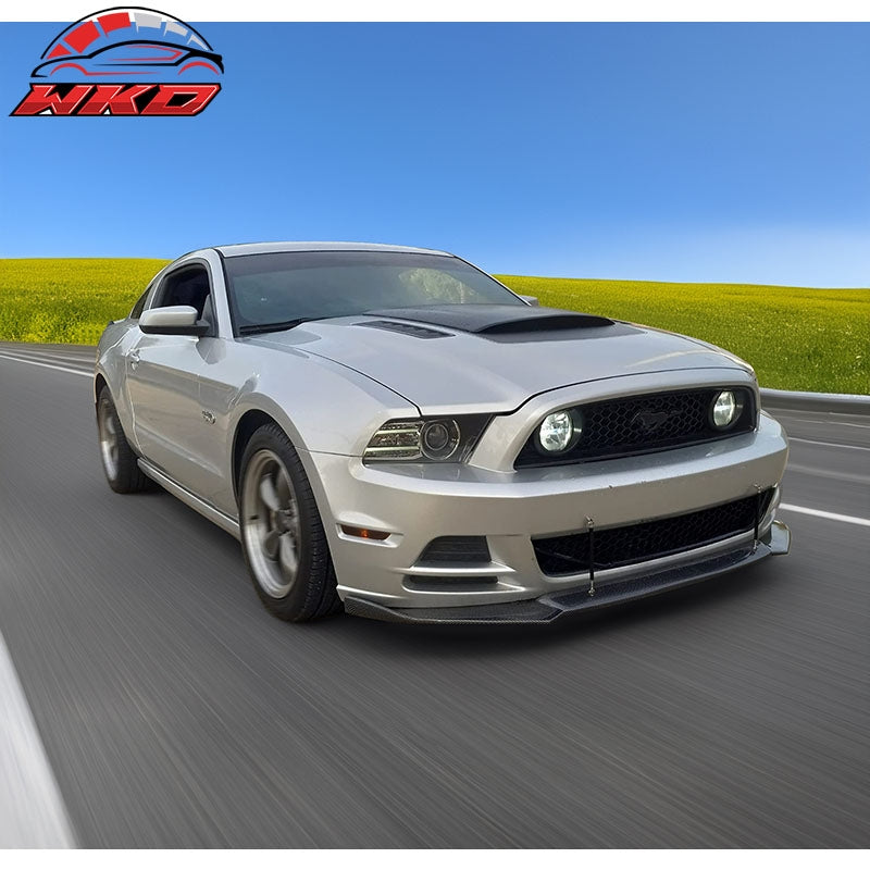 Fits 13-14 Ford Mustang IKON Style Front Bumper Lip Spoiler Carbon Fiber Print