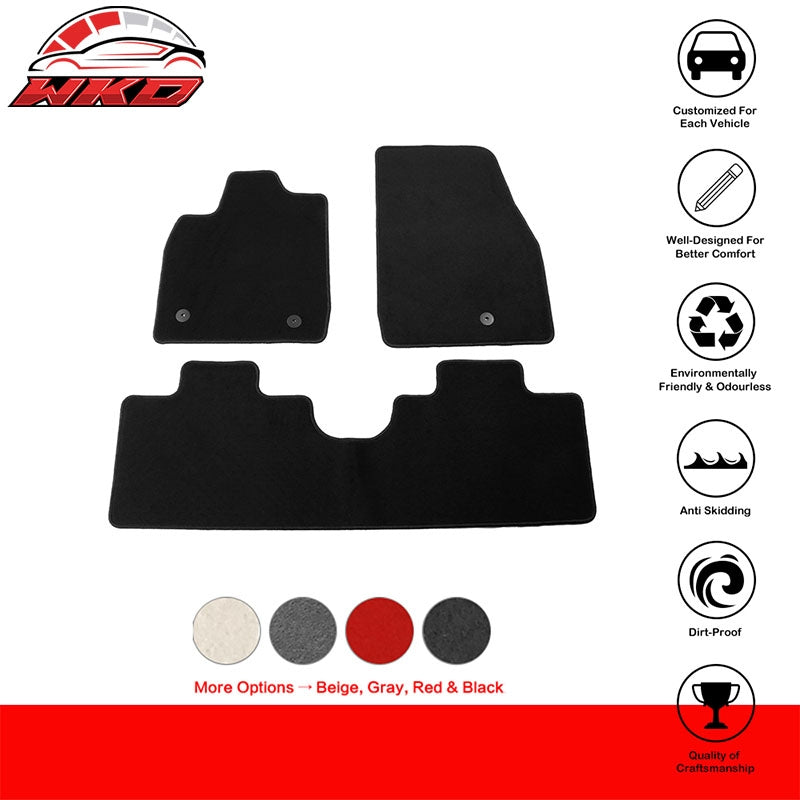 Fits 21-26 Ford Mustang Mach-E Nylon Floor Mats Liner Black Front Rear Carpets