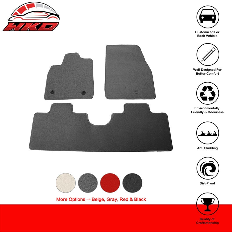 Fits 21-26 Ford Mustang Mach-E Nylon Floor Mats Liner Gray Front Rear Carpets