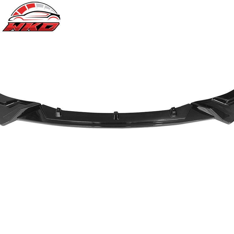 Fits 21-23 Ford Mustang Mach-E GT 3PCS Front Bumper Lip Spoiler PP Gloss Black