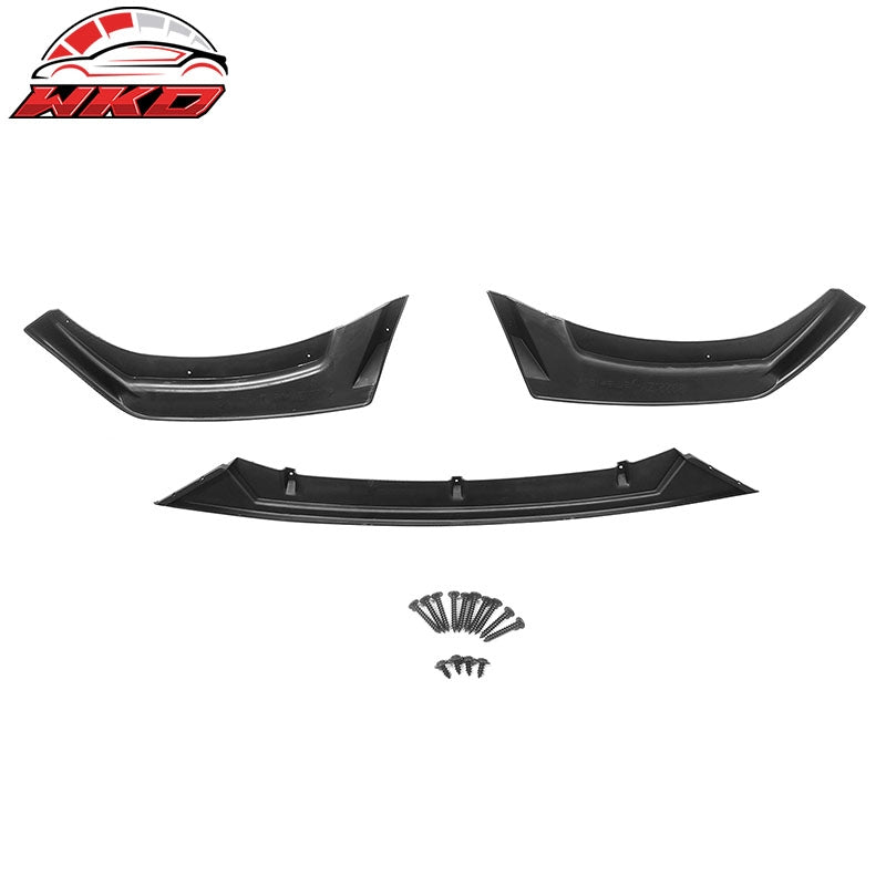 Fits 21-23 Ford Mustang Mach-E GT 3PCS Front Bumper Lip Spoiler PP Gloss Black
