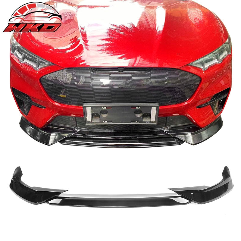Fits 21-23 Ford Mustang Mach-E Gloss Black Front Bumper Lip Spoiler Splitter 3PC
